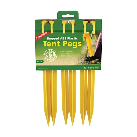 COGHLANS Tent Pegs Abs Bright 12In 6 Pk 9312